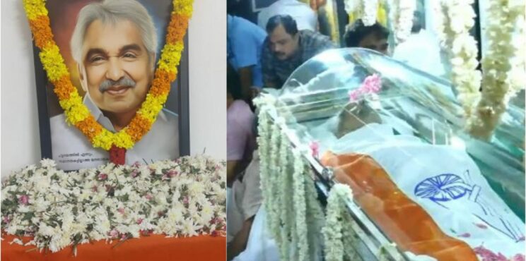 ഉമ്മന്‍ചാണ്ടിയുടെ ഭൗതിക ശരീരം പുതുപ്പള്ളിയിലേക്ക് കൊണ്ടുപോകുന്നു, സംസ്‌കാരം രാത്രി ഏഴരയ്ക്ക്