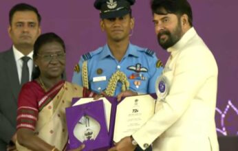 നാലാം തവണയും മികച്ച നടൻ; ദേശീയ ചലച്ചിത്ര പുരസ്‌കാരം ഏറ്റുവാങ്ങി മമ്മൂട്ടി